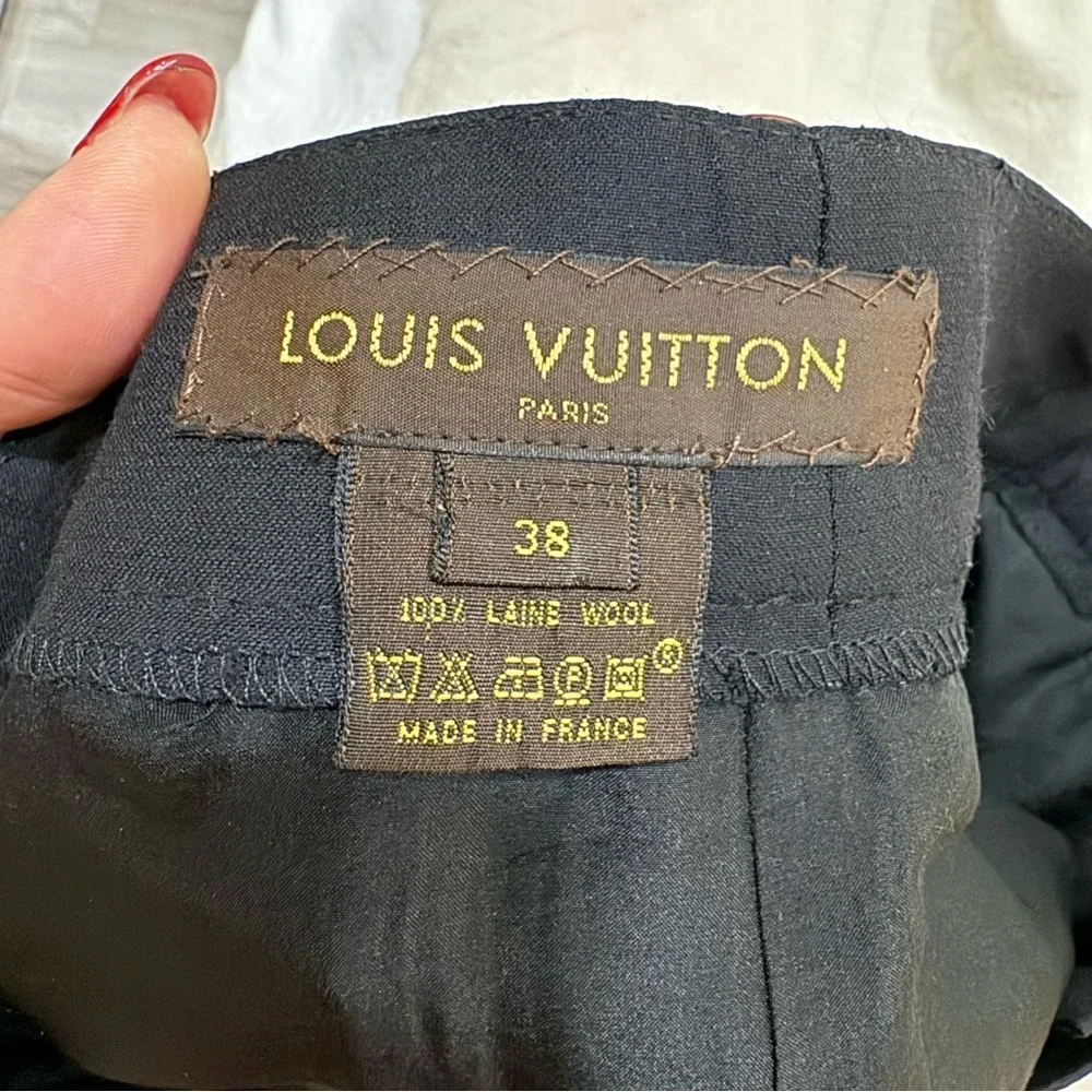 Authentic Vintage Louis Vuitton Black Wool Silk Skirt Size 38